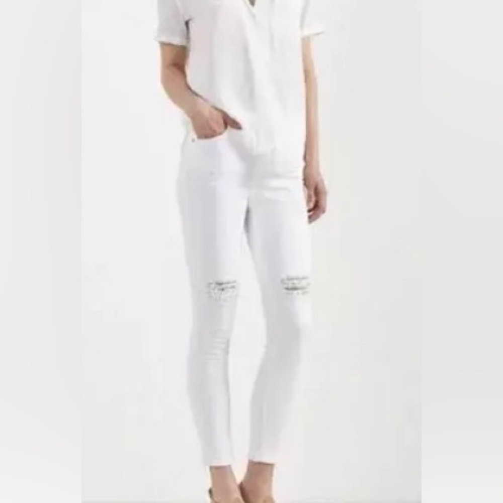 Current Elliott The High Waist Stiletto 2 Year Destroy White Jeans S 30 New 248$